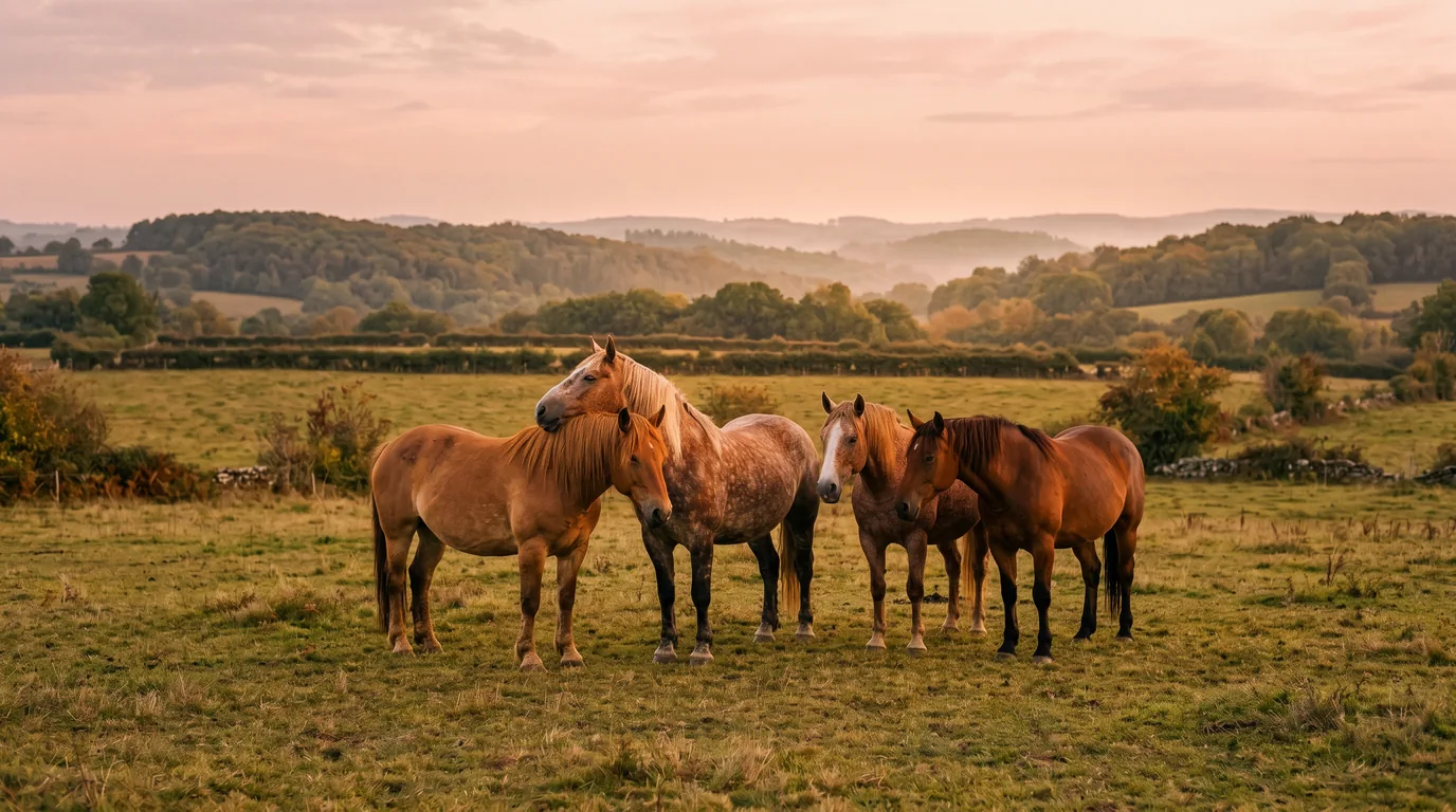 Les chevaux du Back to Horse Basics en liberté, Haute-Vienne